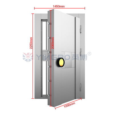 Portão de cofre anti-roubo para banco Segurança de escritório de residência Portas de cofre de incêndio H2250* W1450mm