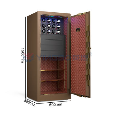 Aço Massivo Marrom Jóias Segurança Biométrica Segurança Impressão Dedo H1500mm Luxury Safes relógio