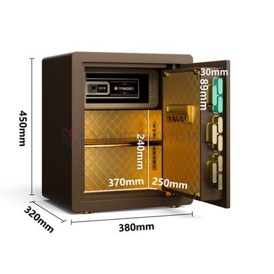 H450MM Caixa de segurança de bloqueio de impressões digitais para segurança doméstica ((Café)