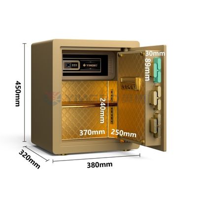 Alarme de aviso duplo caixa de segurança anti-roubo H450mm ((Ouro)