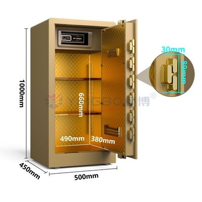 Segurança interna Impressão digital Bloqueio biométrico Caixa de segurança H1000mm YB/RS-100 Ouro
