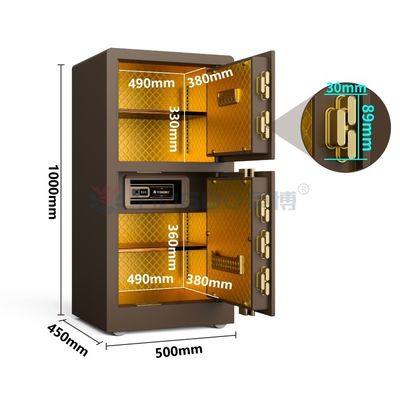 Caixa segura de aço de 1,5 mm para casa com bloqueio biométrico de impressão digital, melhor caixa segura para uso doméstico