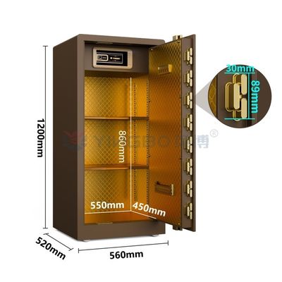 Caixa de segurança com bloqueio de impressões digitais biométricas para segurança doméstica YB/RS-120 Caixa de segurança de café