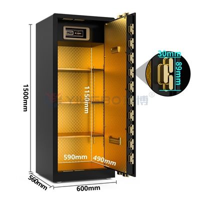 Alarme duplo inteligente, fechadura de impressões digitais e caixa de segurança de 120 kg para segurança YB/RS-150