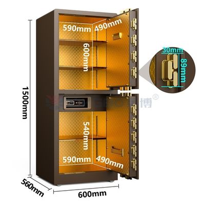 Caixa de segurança de aço maciço de duas portas para casa H1500mm YB/RS-150D