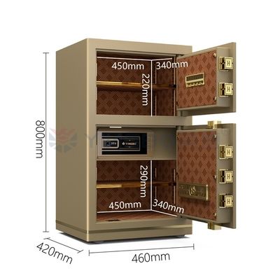 Porta dupla 46 kg Caixa de segurança de luxo de escritório Alarme duplo YB/N7-80D
