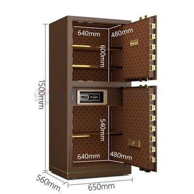 120 kg de patenteado parafusos alarme duplo caixa de segurança biométrica bloqueio de impressão digital YB/N7-150D café