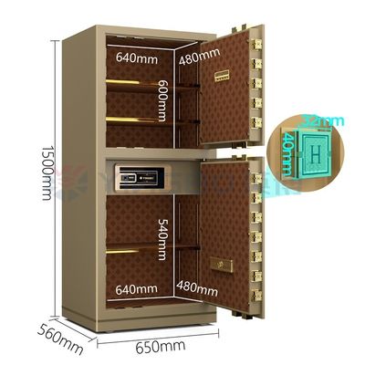 Alarme duplo de aço maciço caixa de segurança de escritório de luxo fechadura eletrônica YB/N7-150D