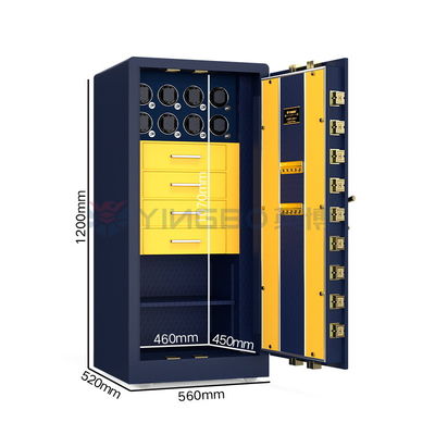 Caixinha de segurança de jóias biométricas Smart Solid Stee com alarme duplo, guarda-roupa e cofre.