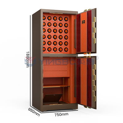Porta dupla Jewelry Watch Winder Safe Fingerprint Lock com 7 vias abertas