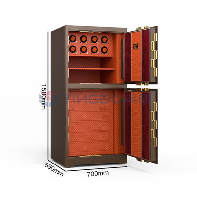 Bloqueio de impressões digitais biométricas Grande cofre de jóias 7 caminhos abertos Luxury Watch Winder Safe