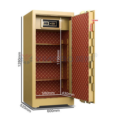 Cofre Comercial Biométrico com Impressão Digital H1280mm, Porta com 10mm de Espessura e Trancas Sólidas Patenteadas