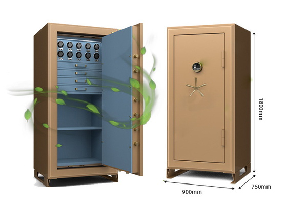 H1800mm Jewely Safe Luxury Leather  Watch Winder Fingerprint Lock With Fireproof