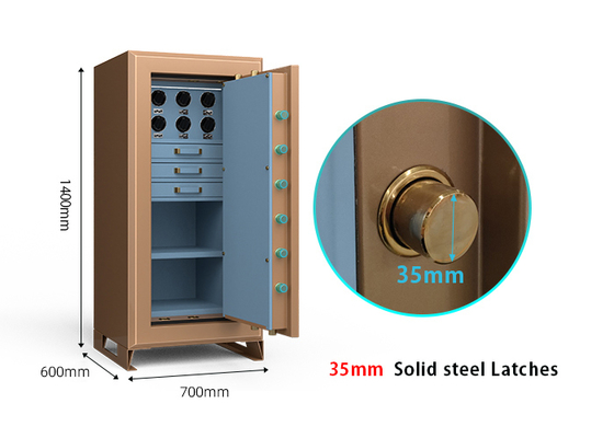 Fingerprint Lock 7 Open ways Jewelry Safe Box Watch Winder Safe 35mm Solid Steel Latches
