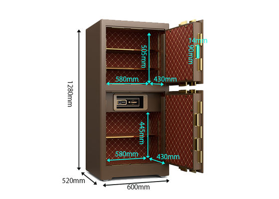 Fingerprint Lock Commercial Safe Box 3D Stereo Soft-Roll Leather Adjustable Shelves
