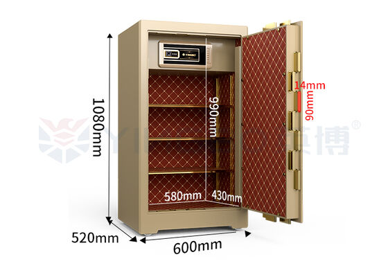 H1080mm Caixa de segurança comercial Caixa de segurança bancária de aço sólido
