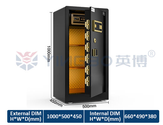 With ISO & CE &RoHS&patent 7 Open Ways Dual Solid Steel Home Safe Box 68kg YB/RS-100