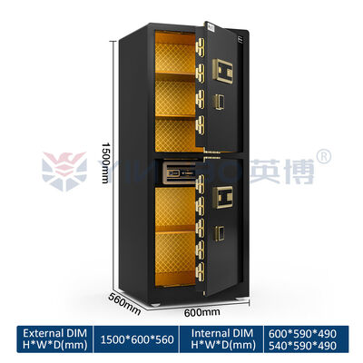 Cofres Domésticos de Compartimento Duplo Grande com Alarme Duplo para Casa/Escritório