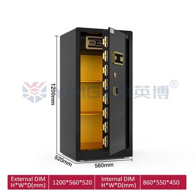 Caixa segura YB/RS-120 preta da casa da pintura do painel da porta de 12 mm